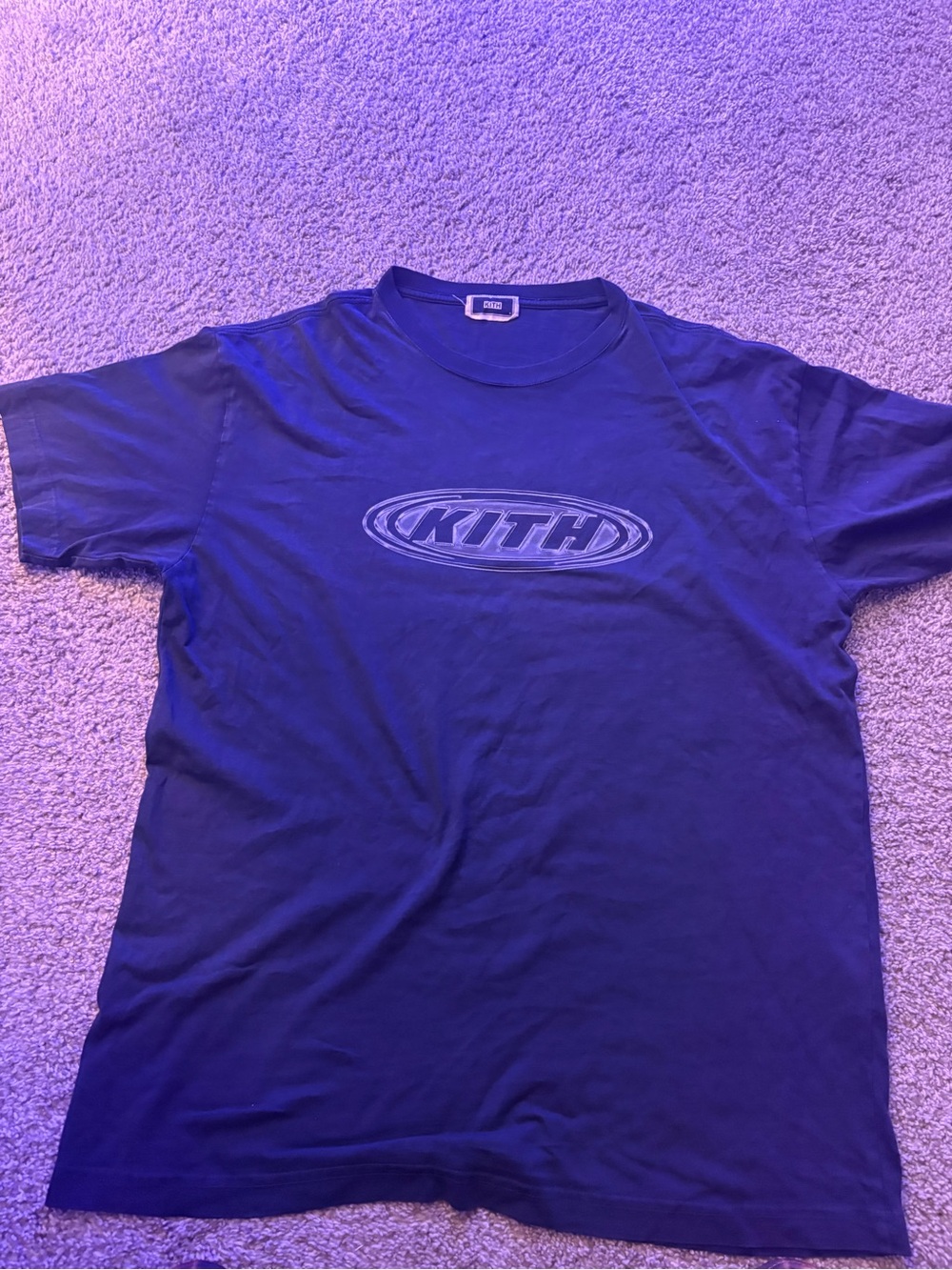 Kith Men’s Blue Oval Logo Short Sleeve T-Shirt